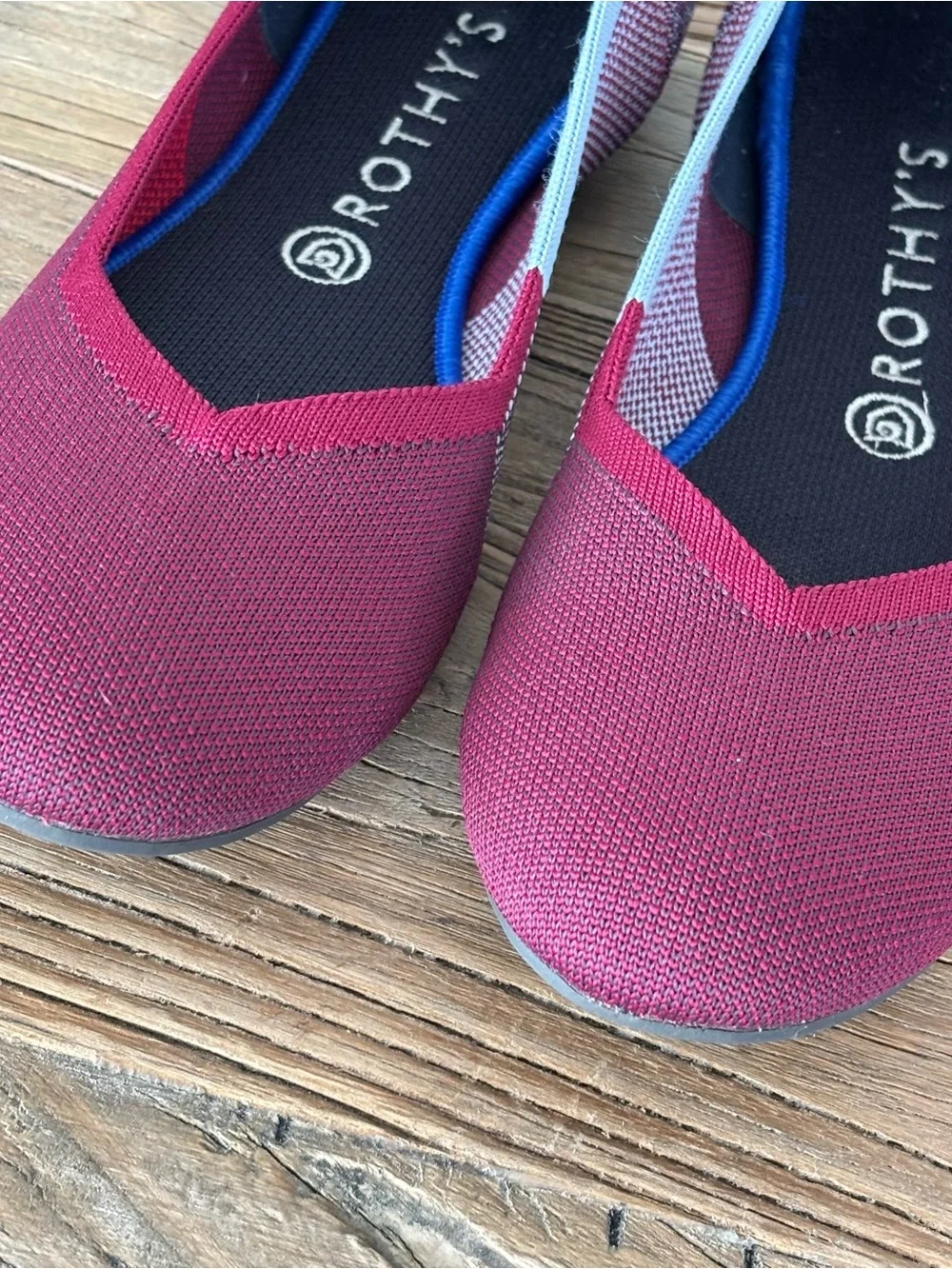 Rothy’s Limited Edition Berry Colorblock Round Toe Flats Women's Size 10.5